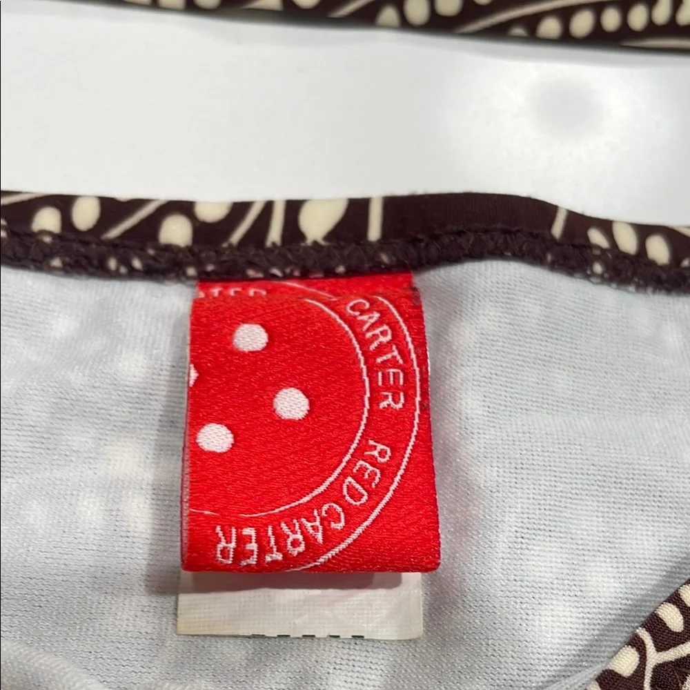 Red Carter Brown and White Patterned Bikini - Picture 2 of 4